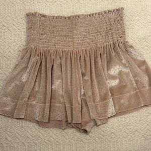 champagne colored Koch skirt with sparkle specks